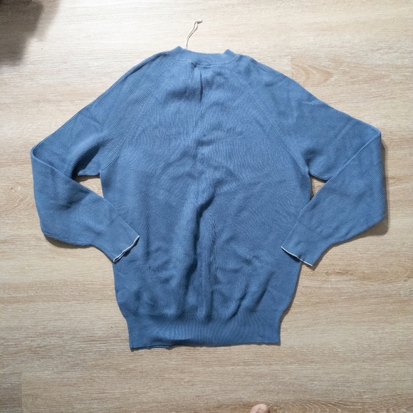 SALE! Brunello Cucinelli Light Blue English Ribbed Crewneck - Picture 2 of 11